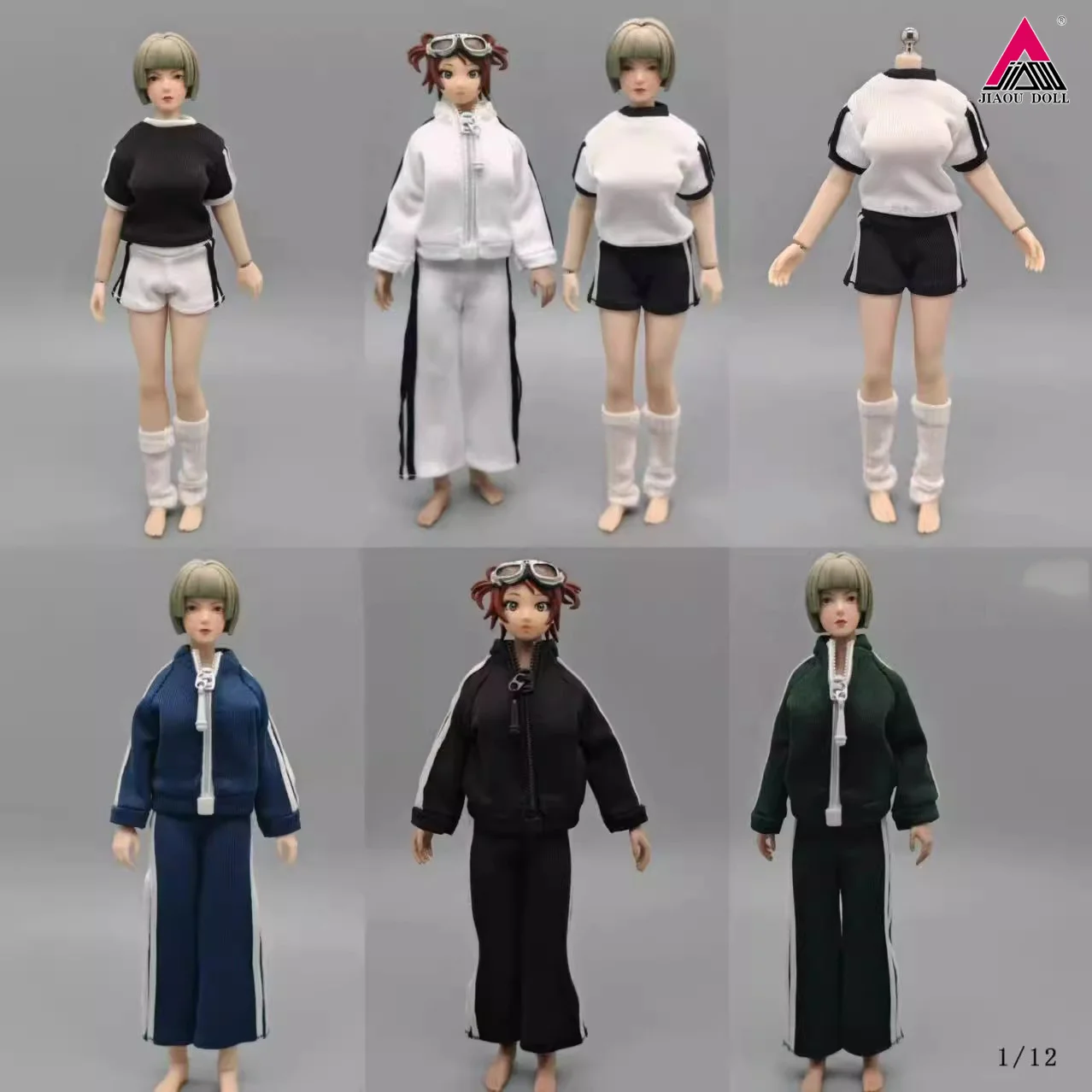 

1/12 Scale School Uniform Jacket Pants Sports Clothes Model Fit 6'' Azone Girl TBL Female Action Figure Body Dolls