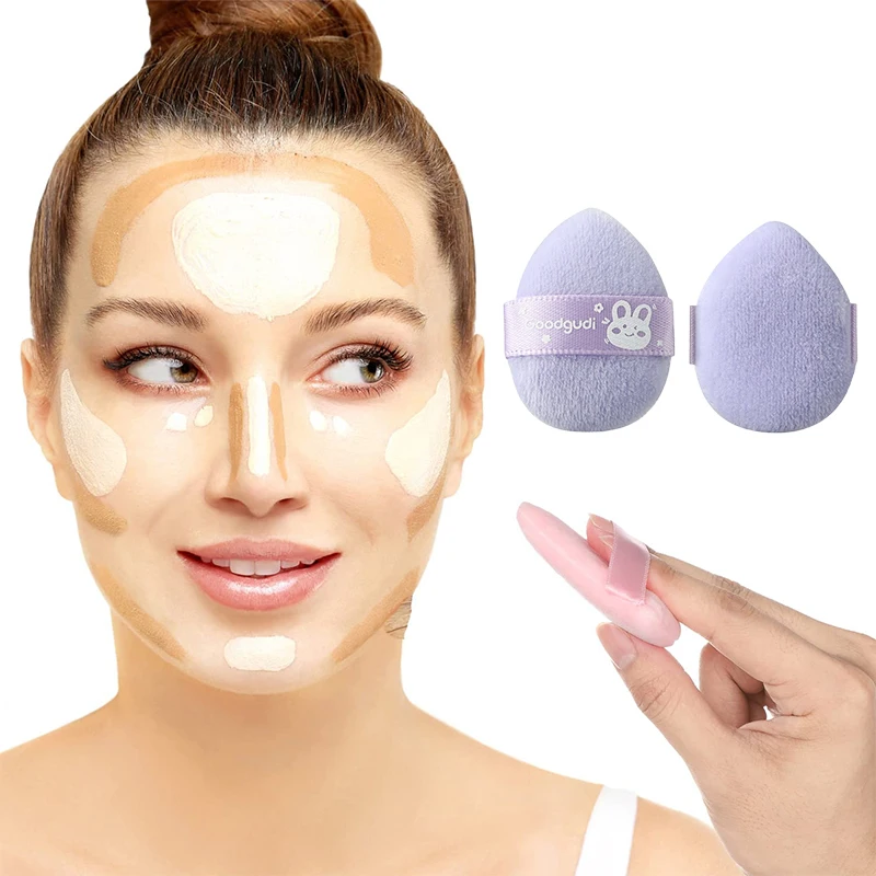 4 pçs/caixa mini pó facial fundação puff portátil macio cosméticos puff para aplicação de maquiagem ferramenta de beleza compõem essencial