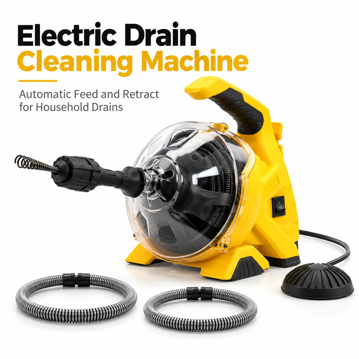 AOLIVIYA 220V 100W Electric Drain Snake 9M Automatic Pipe Cleaning Machine Plumbing Auger Clog Remover For Kitchen Sink Bathroom