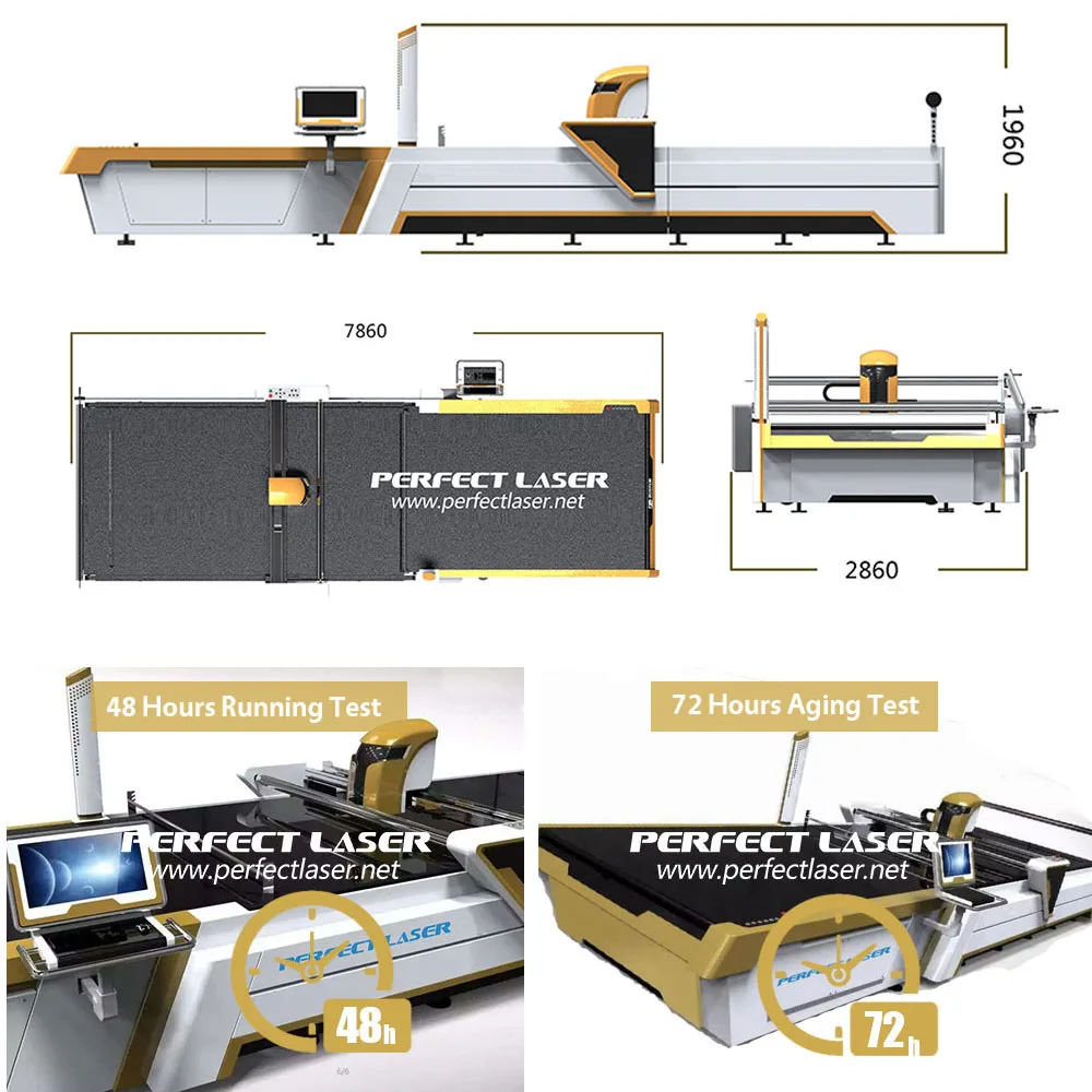 Perfeito Laser Automatic Fabric CNC Cutter, Corte para algodão poliéster lã malha roupas, Máquina de corte têxtil