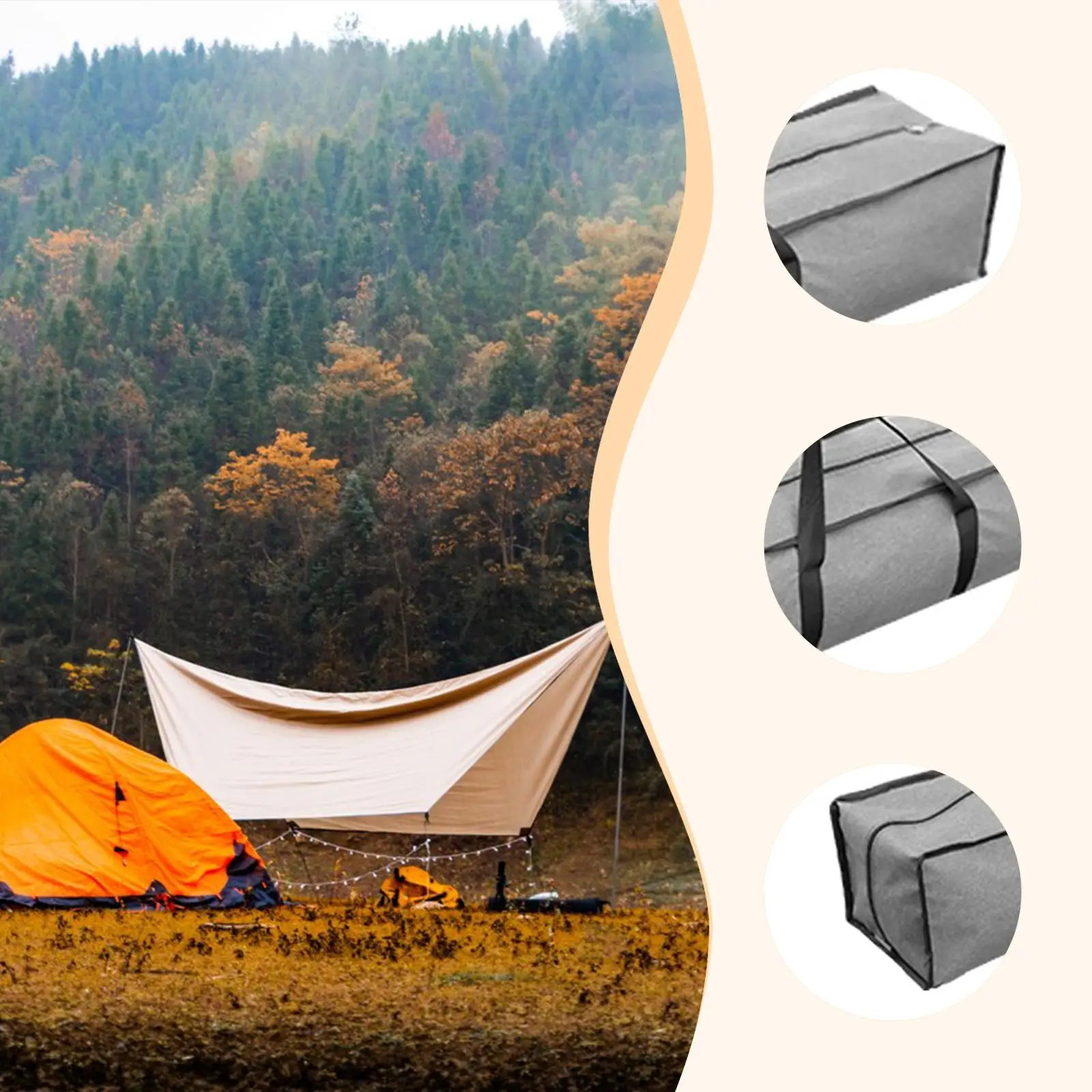Foldable Canopy Pole Bag Durable Tripod Carrier with Handle for Camping Storage Organizer Hiking Supplies