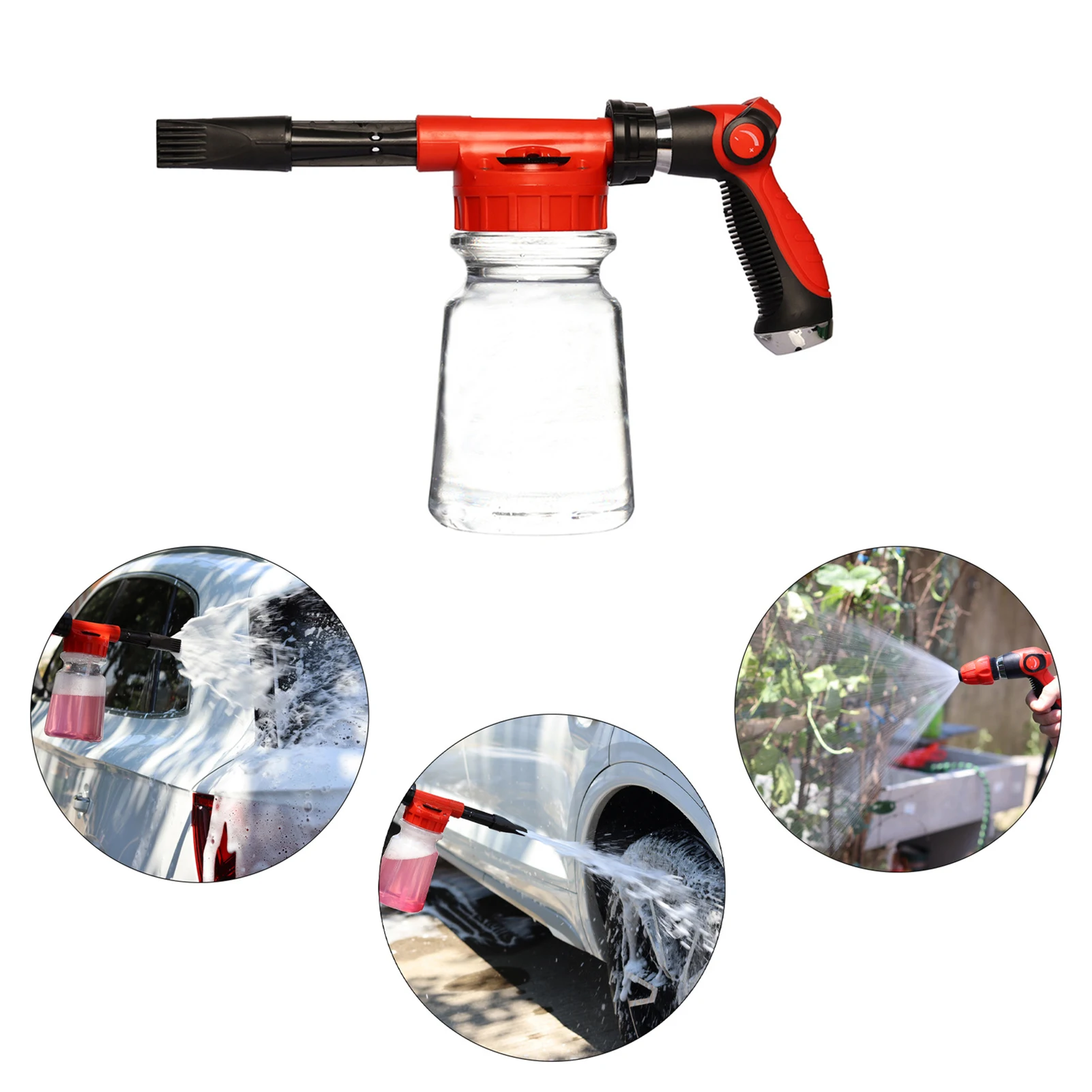 

Car Wash Foam Gun with 1L Bottle Spray Nozzle Connector Foam Sprayer for Home Garden Car Washing Foam Sprayer for Garden