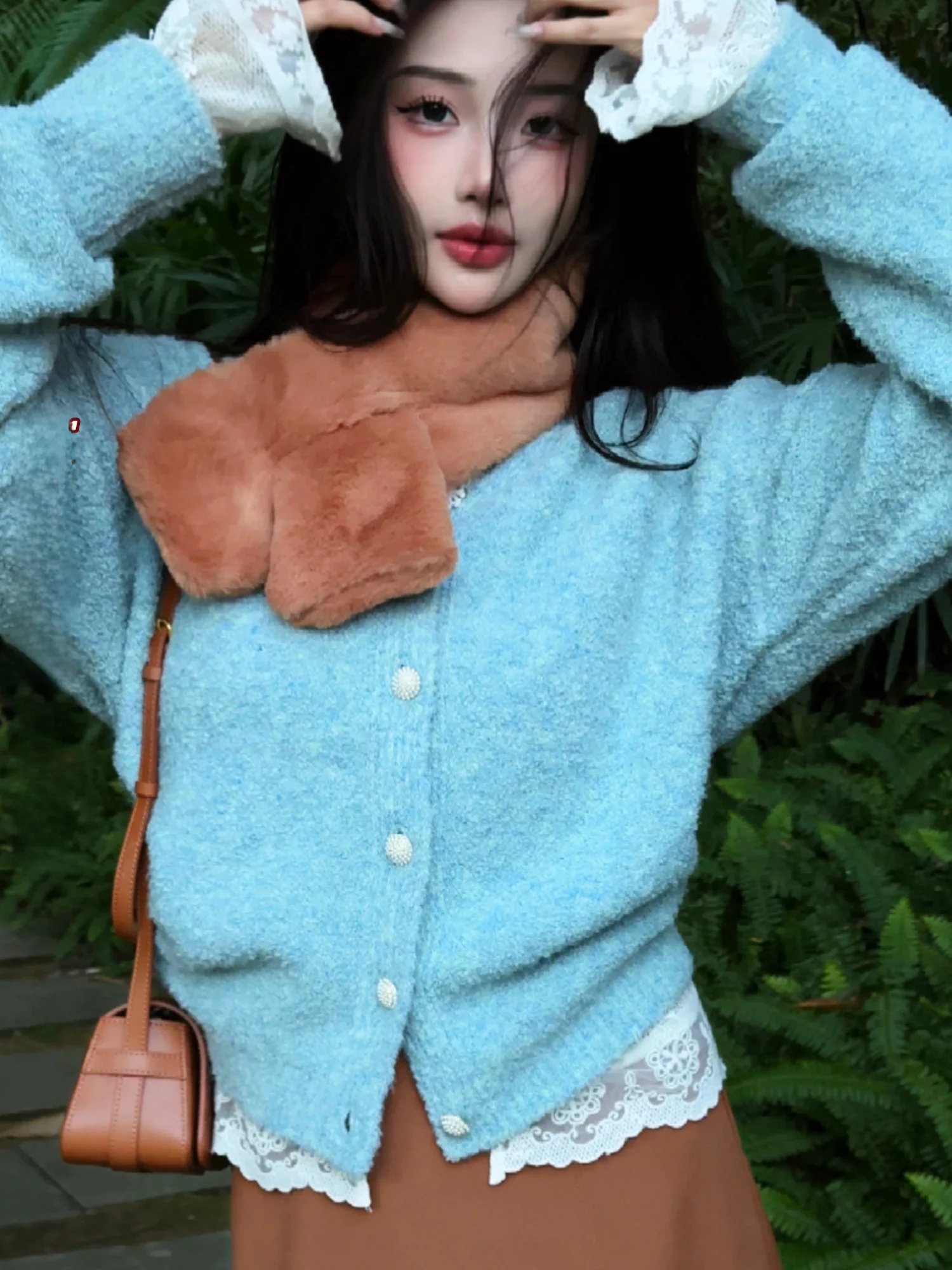 

Neada Lazy Autumn Winter Woolen Knitted Cardigan Loose Casual Sle V-Ne Long Sve Women's Faion Outerwear Tdk2035