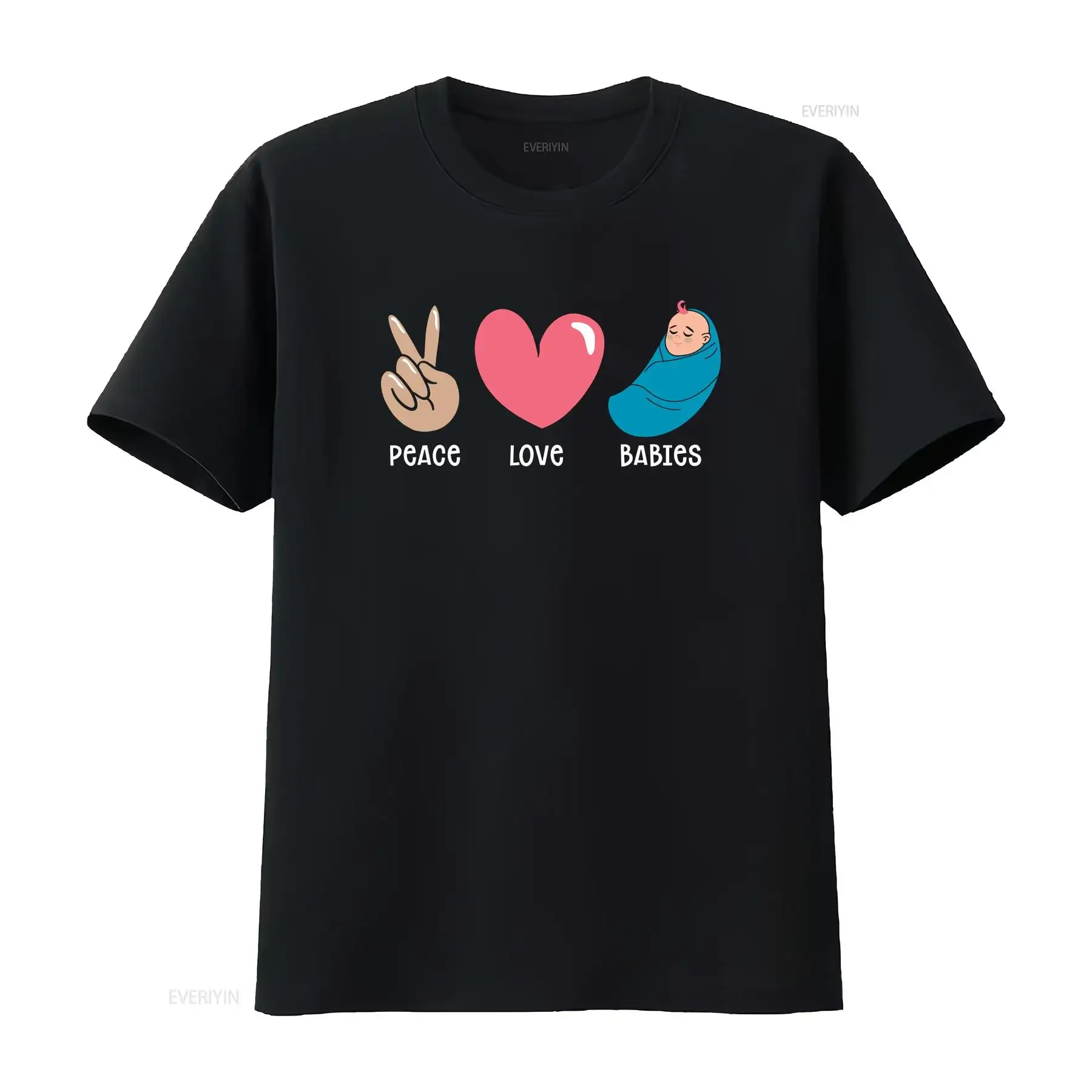 Birth Doula Midwifery Future Midwife Peace Love And Babies T Shirt vintage Washed Versatile Unisex designer clothes Casual