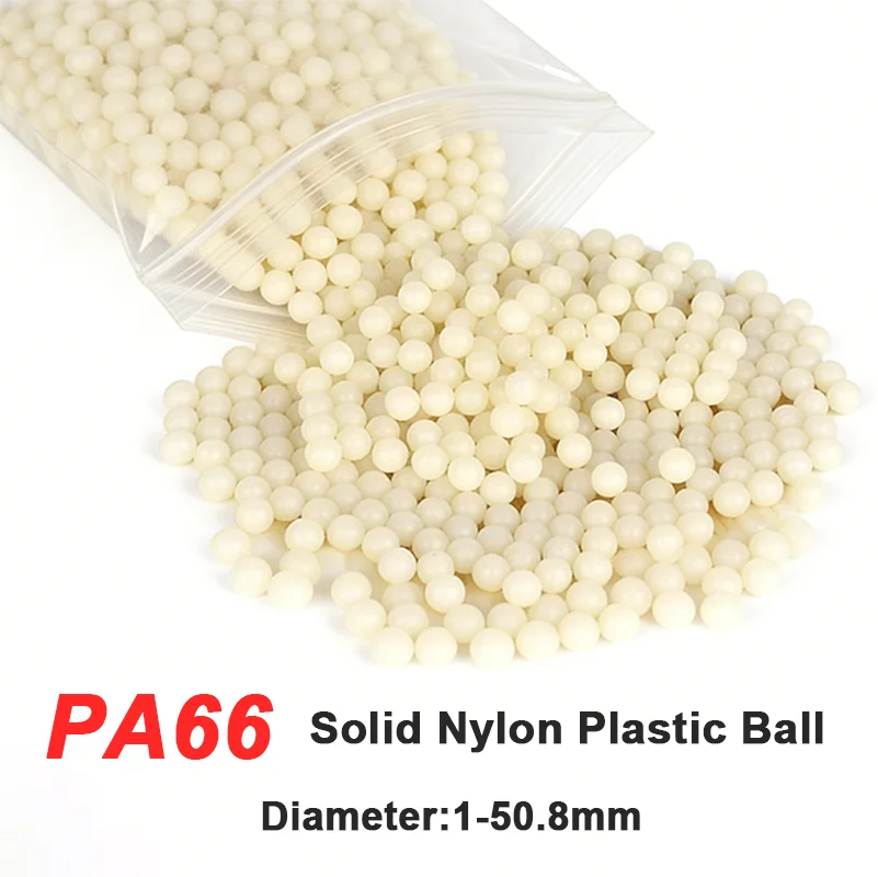 2-100pcs Nylon Plastic Ball PA66 1/1.5/1.588/2/2.5/3/3.175/4/4.763/5/5.556/6/6.35~50.8mm Wear Resistant Precision Solid Balls