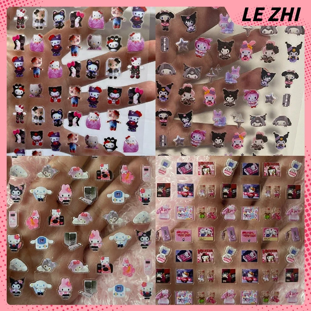 DIY Cartoon 5 sztuk akcesoria do paznokci naklejki zabawki Hello Kitty Kawaii naklejki prosimy o kontakt z obsługą klienta w większym stylu