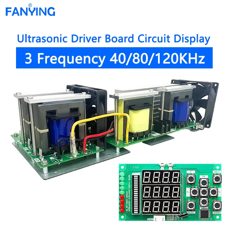 300W Ultrasonic Driver Board Circuit Display 3 Frequency 40/80/120KHz For Generator Dish Washer Transducer Cleaner Tank FanYing