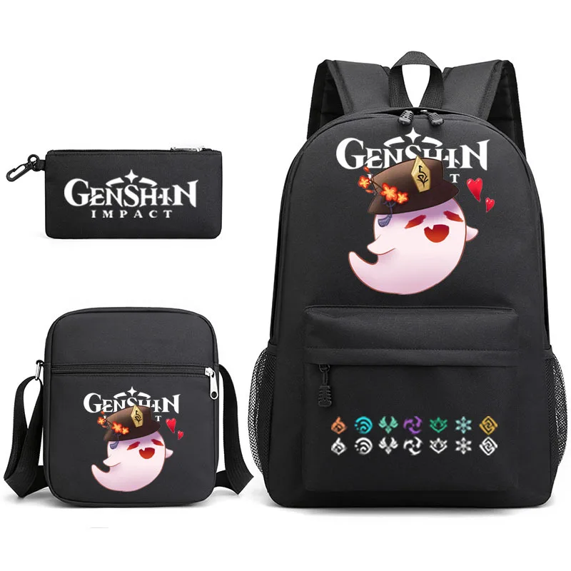 

Genshin Impact Anime Backpack 3pc Cosplay Oxford Waterproof Schoolbag Shoulder Bag Pencil Case Women Men Casual Travel Backpack