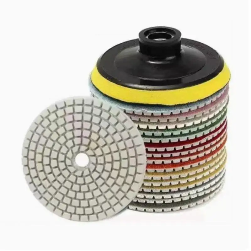 8pcs 4 Inch Diamond Polishing Pads Wet Dry For Granite Concrete Marble Grinding Discs Set