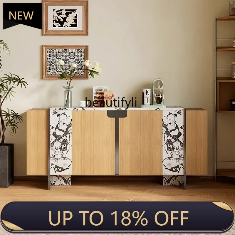 

P178 Italian Style Light Luxury Solid Wood Storage Cabinet High-End Living Room Organizer Simple Entrance Hallway Cabinet