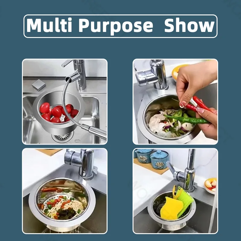 Stainless Steel Swan Drain Basket kitchen Sink Storage Rack Drainer Sink Strainer Universal Sink Garbage Strainer