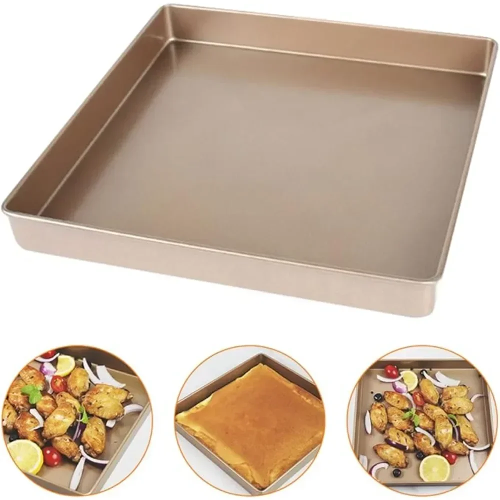 1pcs Carbon Steel Rectangular Cake Mold Multifunction Non-Stick Swiss Roll Nougat Pastry Pizza Baking Tray Kitchen Baking Tools