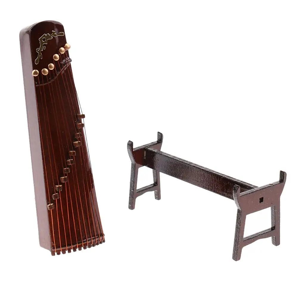 1/6 Scale Doll Mini Zither Wooden Instrument Toy for 12'' BBI TTL DID Figure