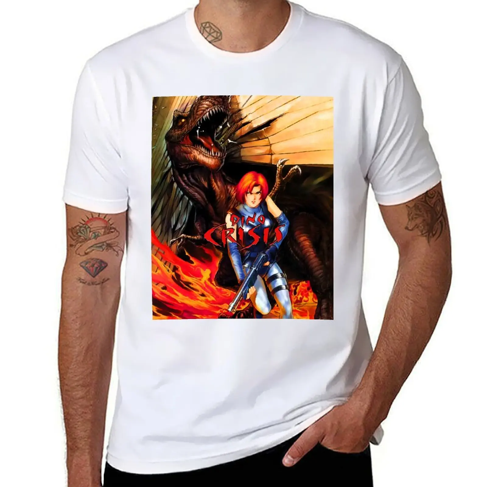 

Dino Crisis Artwork New X-6 T-Shirt Big and Tall Crew Neck Tee