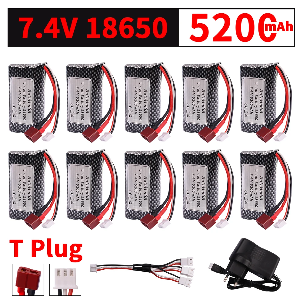 T Plug  7.4V 5200MAH lipo Battery for SCY-16101 SCY-16102 SCY-16103 SCY-16201 SCY-16301 SCY-16302 SCY-16303 RC truck spare parts