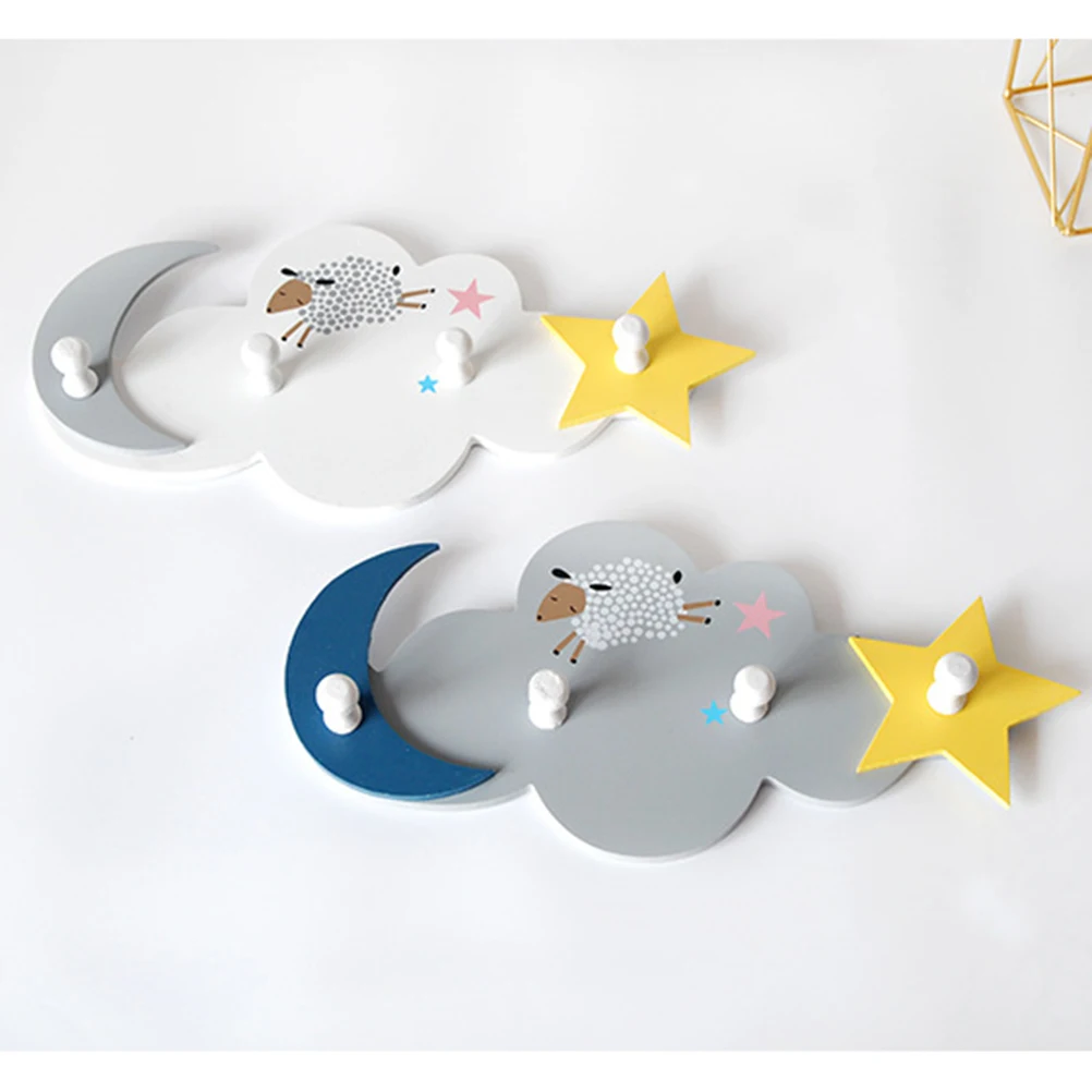 

Wood Hooks Creative Hanging Home Decor Star Moon Design For Livingroom Bedroom Space Saving Tidy Organizer Clothing Hat