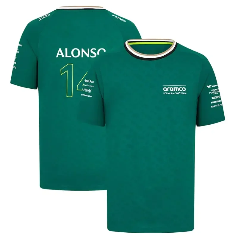 Hot Aston Martin 2023 F1 Team T-shirts  Spanish Racing Driver Fernando Alonso 14 And Stroll 18 Hot Sale 3D Kids T-shirts