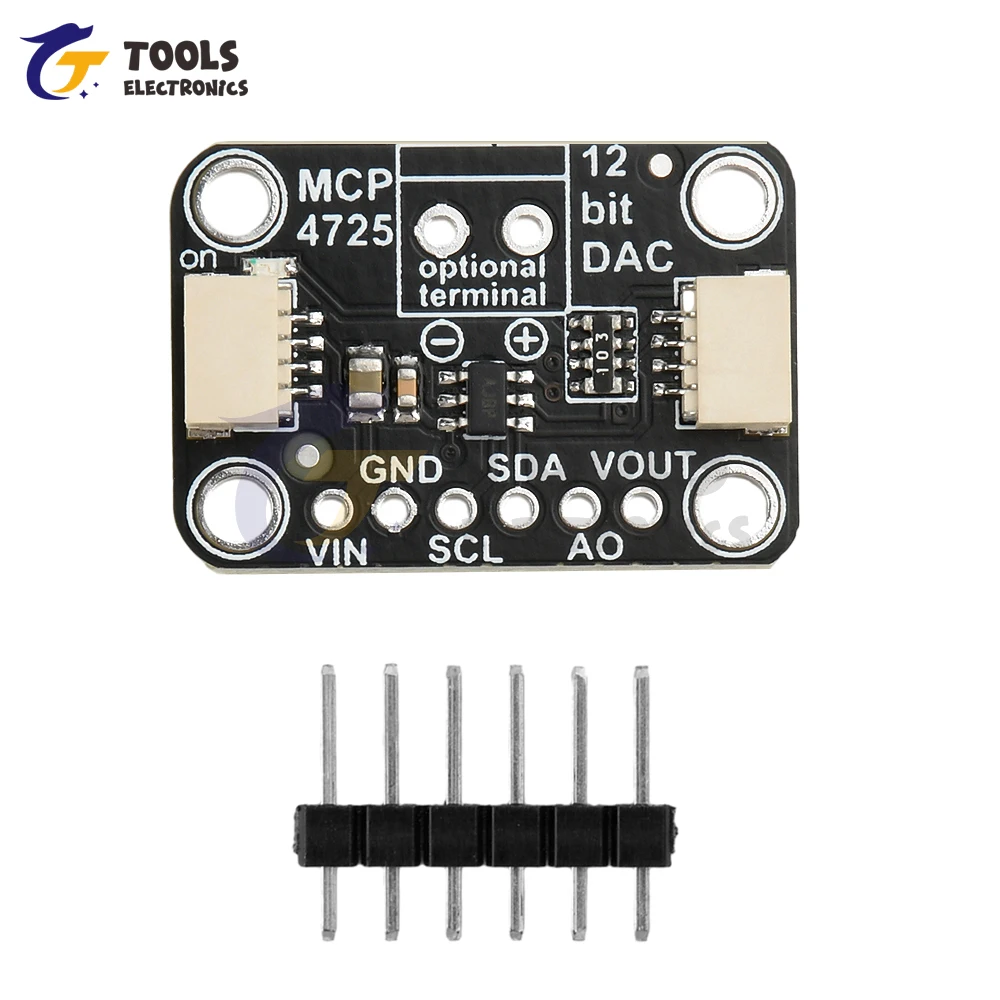 

MCP4725 Breakout Board 12-bit I2C DAC Digital to Analog Conversion Module Compatible with STEMMA QT Qwiic 2.7-5.5V