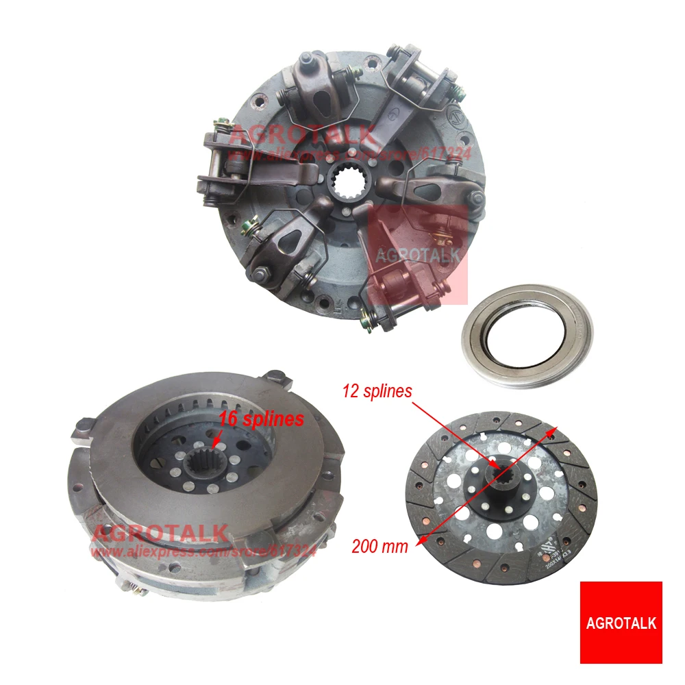 FT250.21B.011, 8-Zoll-Doppelstufige Kupplung mit Ausrücklager für Traktor der Lovol 20-25 HP-Serie,