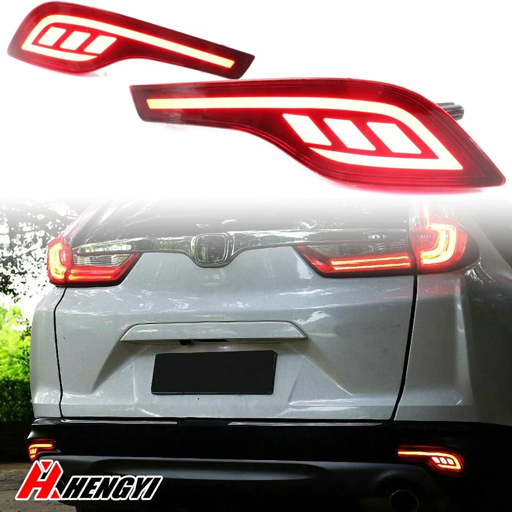 

1 пара автомобильных светодиодных задних отражателей для 2017 2018 2019 2020 2021 Honda CR-V стоп-сигналов, лампа бампера, сигнальная лампа