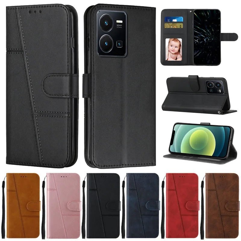 For VIVO Y35 Case Flip Wallet Book Cover for Coque Vivo Y 35 2022 Phone Case VIVO Y22 Y 22S Y55 Y75 5G Y33S Y21 Protective Case