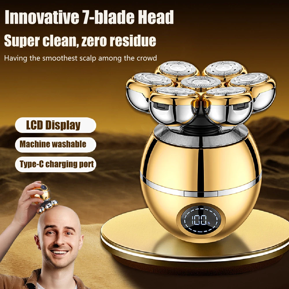 7D Head Shavers 5 in 1 Electric Mens Head Shaver for Bald Men Wet & Dry Waterproof USB Rechargeable