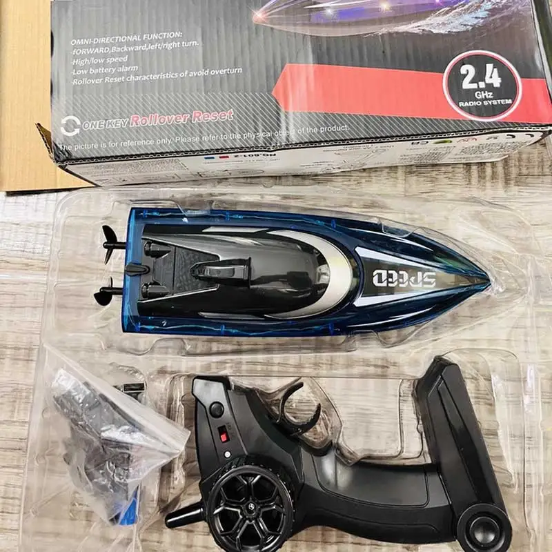 Barco com controle remoto de tamanho grande, carregamento de lancha com controle remoto, simulação de alta velocidade, brinquedo de água, modelo de barco, presente de aniversário