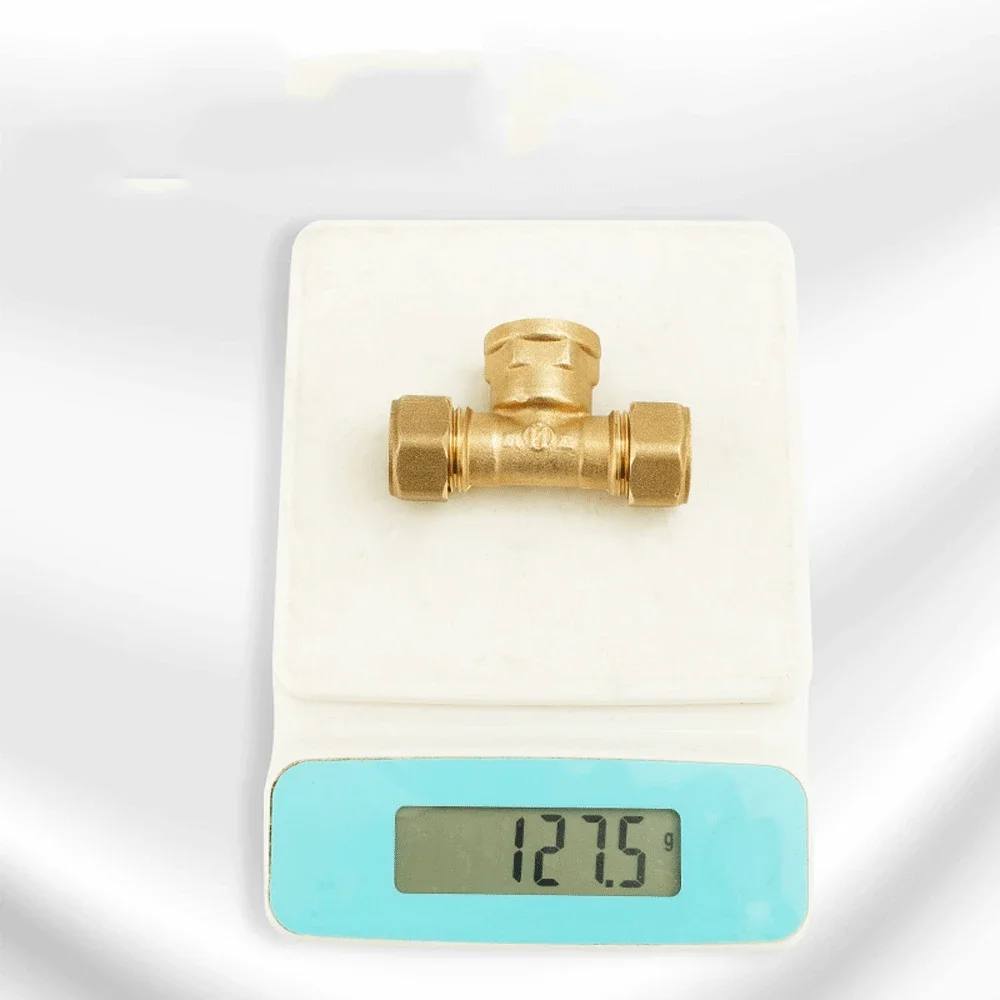 Compression Fitting for 22mm Tube Brass Ferrule Union 1/2" BSPP Female Thread Tee Ferrule-type Compression Joint Water Gas Fuel