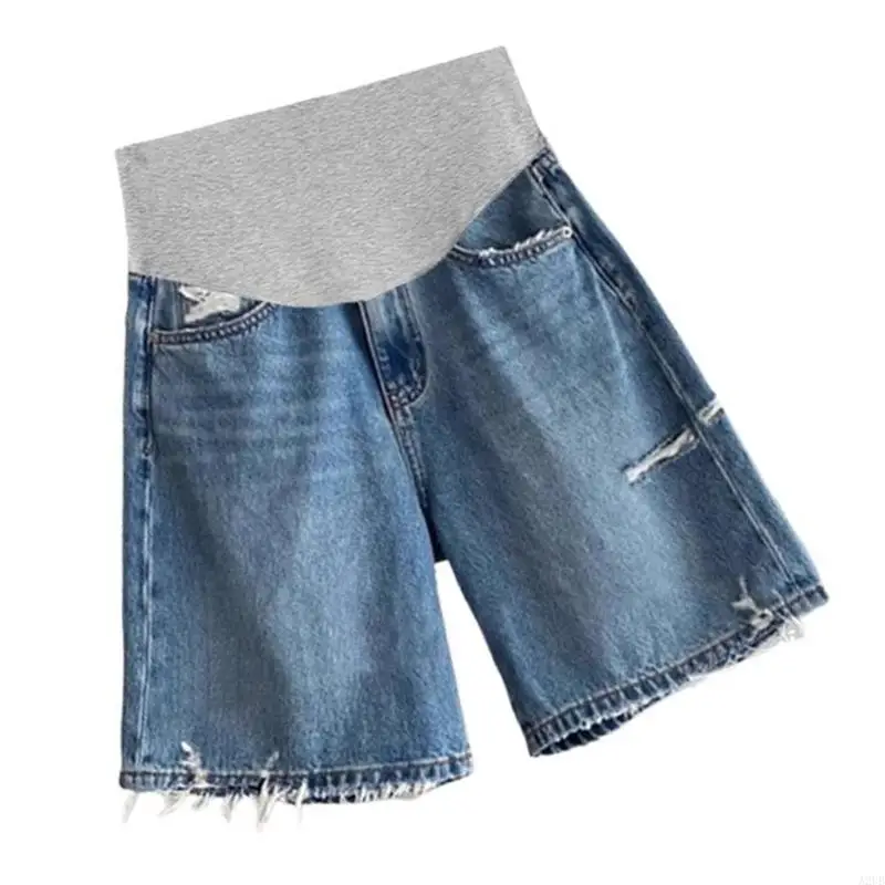 Ultradünne Umstandsshorts mit bequemem Design mit hoher Taille für schwangere Frauen, Sommer-Freizeitkleidung, atmungsaktiv – Detail 4
