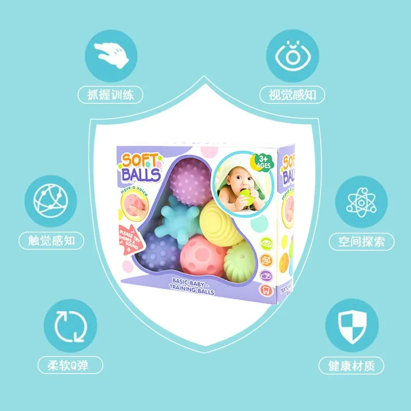 Giocattolo da bagnetto per bambini Palla multi massaggi strutturata Set di palline morbide al tatto Set di sensi tattili per bambini Giocattoli per lo sviluppo Gioco di addestramento per bambini