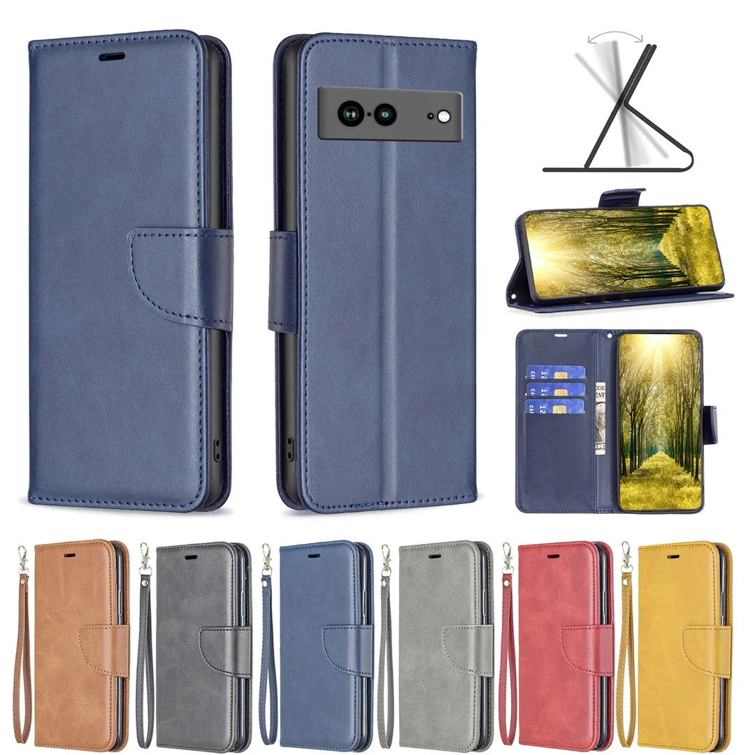 Lambswool Pattern Solid Color Leather Case Wallet Flip Phone Case For GOOGLE PIXEL 8A/8/7A/6 PRO