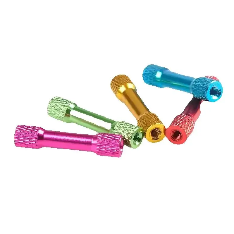 M3 Aluminum Alloy Double Head Knurled Standoff Round Connecting Column Internal Thread Stud for Rack Support RC Model Accessorie