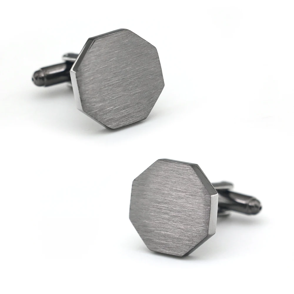 أزرار أكمام رجالية قابلة للنقش من iGame تصميم مثمن لرسم الأسلاك المعدنية 3 ألوان خيار أزرار أكمام كلاسيكية للبيع بالجملة والتجزئة #3