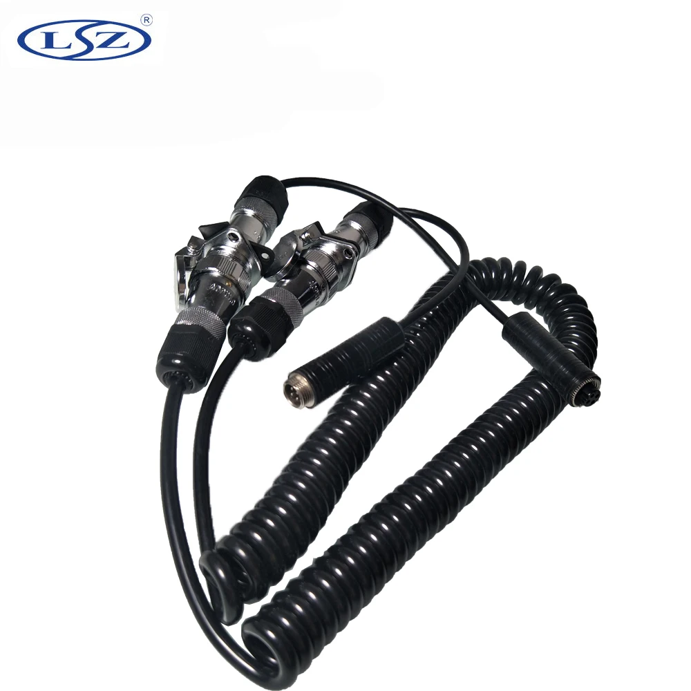 5M Extension Cable aviation head spiral coil cable five-core trailer spring cable semi-trailer traction cable reversing vid