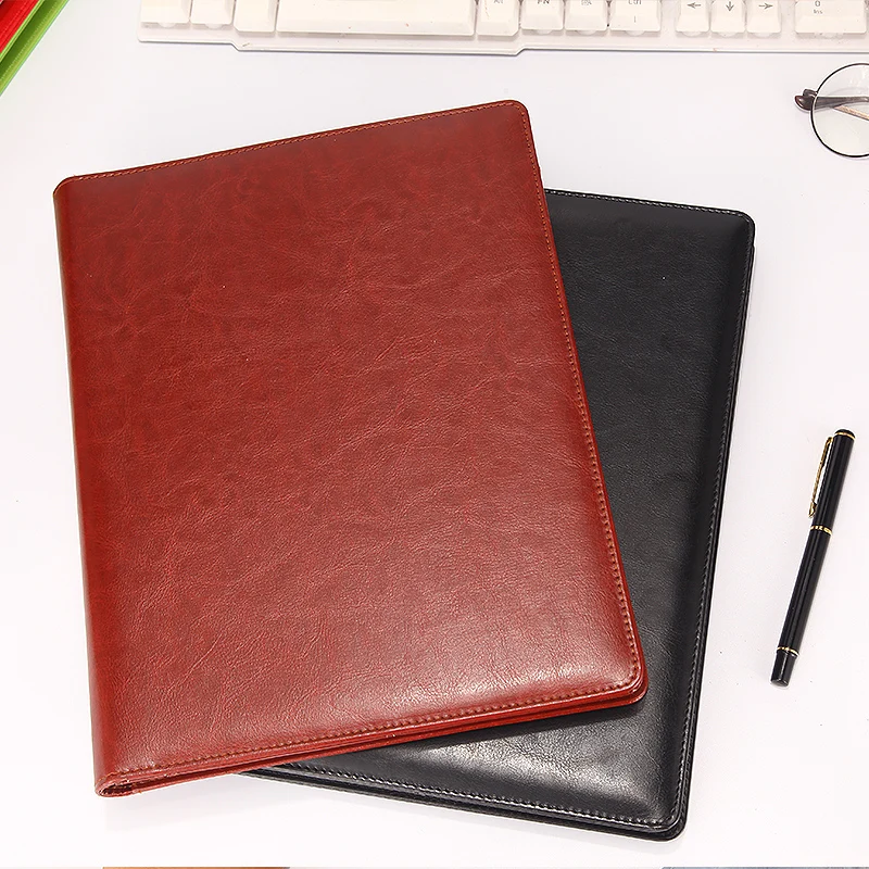 Yaratıcı Vintage deri Padfolio A4 erkekler iş sözleşmesi belge çantası üst düzey moda yöneticisi klasörü okul ofis malzemeleri