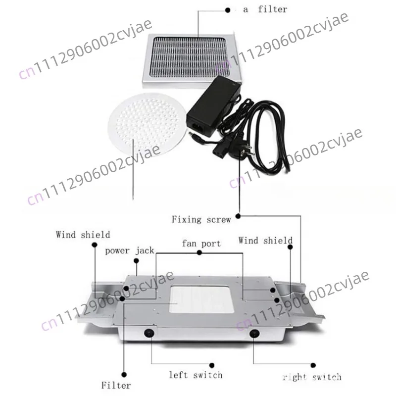 Two pieces desktop manicure vacuum cleaner 100w power suction embedded manicure vacuum cleaner manicure table vacuum cleaner