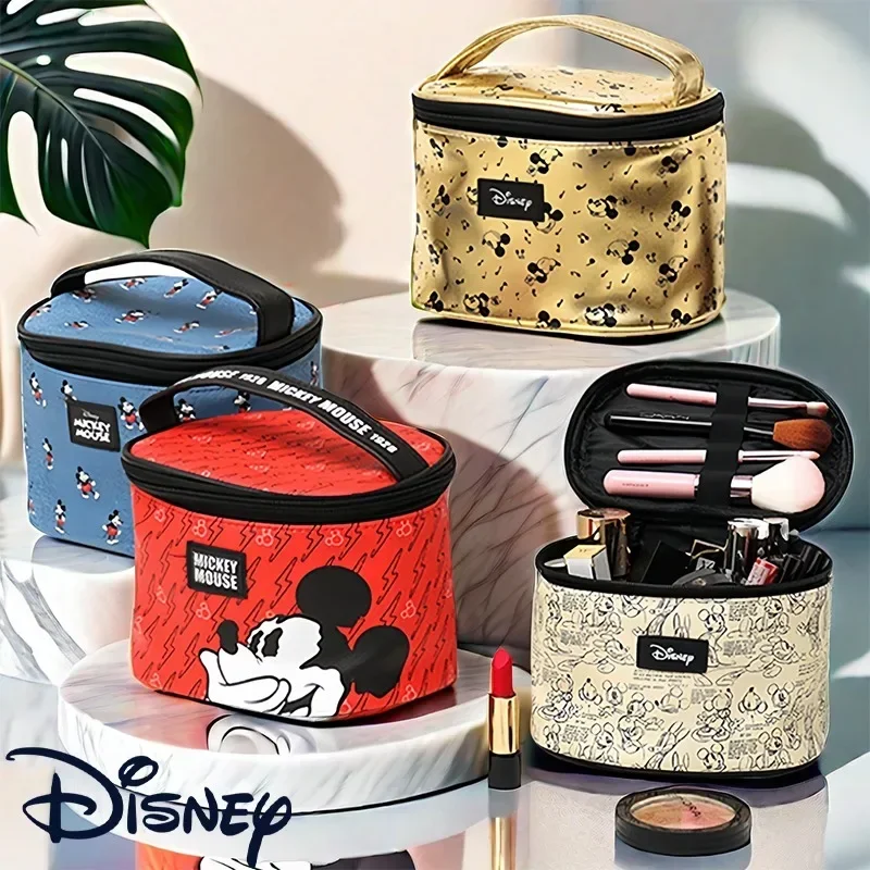 

Женская косметичка с Микки Маусом Disney, водонепроницаемая портативная большая вместительная косметичка для хранения косметики, милая дорожная сумка с героями мультфильмов