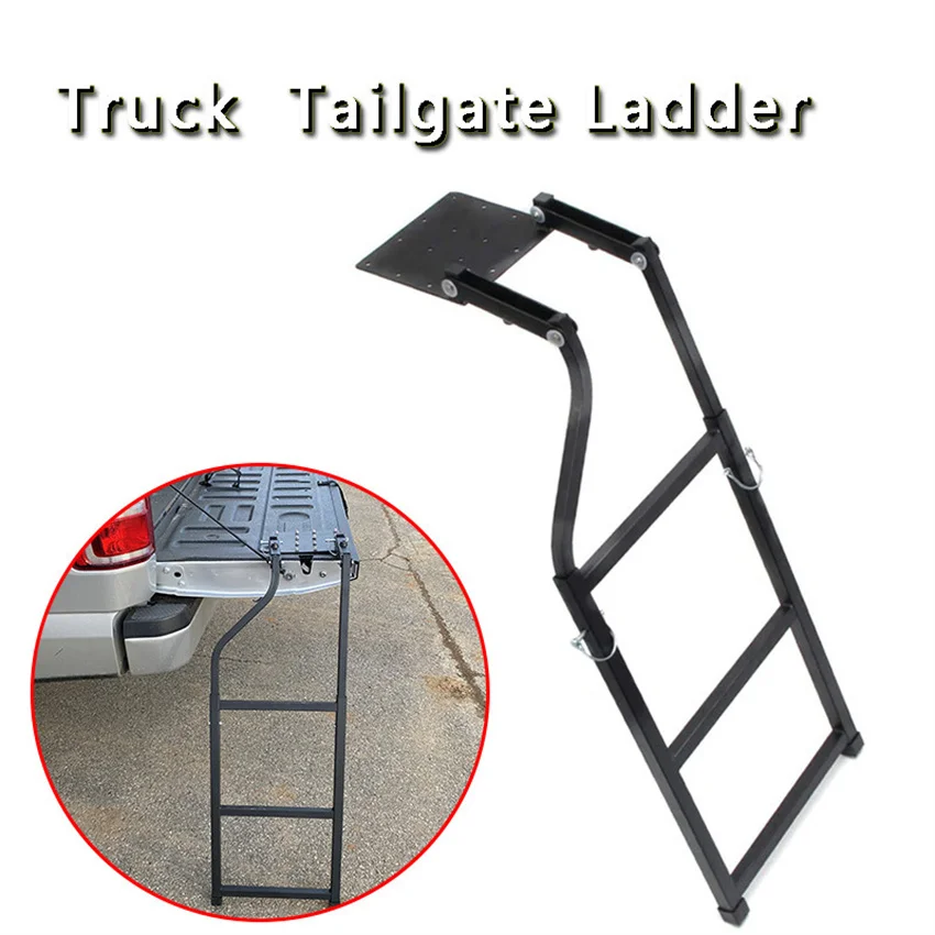 

Pickup Truck Tailgate Ladder Universal Pickup Truck's Bed Ladder Height Adjustable Car Rear Door Trunk Parts