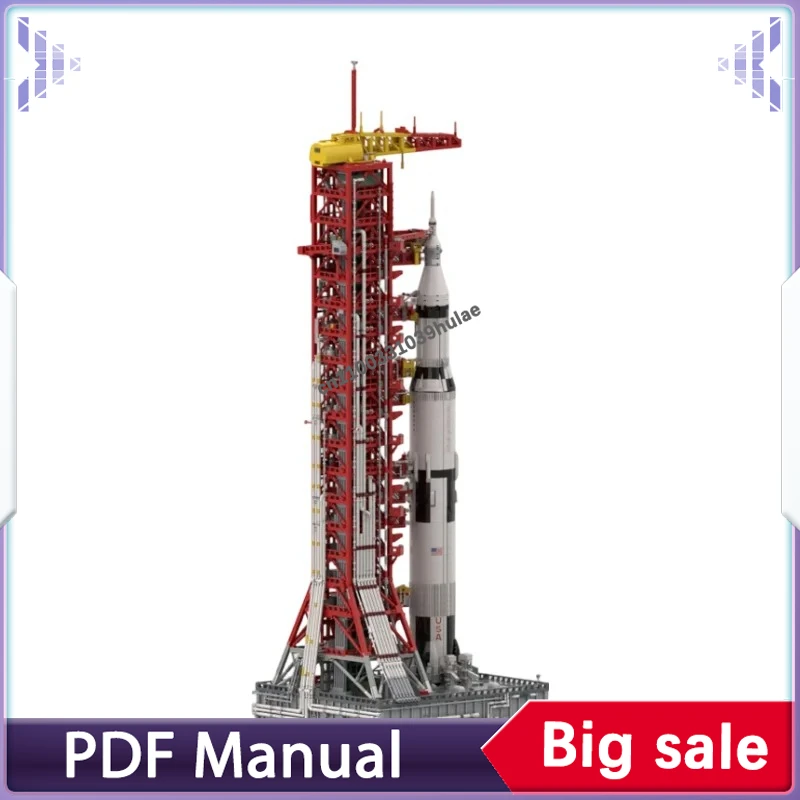 15161pcs 1:110 Scale Saturn V Mobile Launcher Platform LUT Tower MOC Building Bricks Space Collection Set