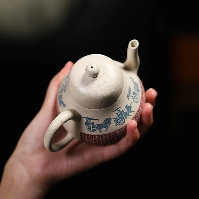 High Quality Yixing Zisha Teapot Ore White Segment Mud Handmade Color Changing Siting Household