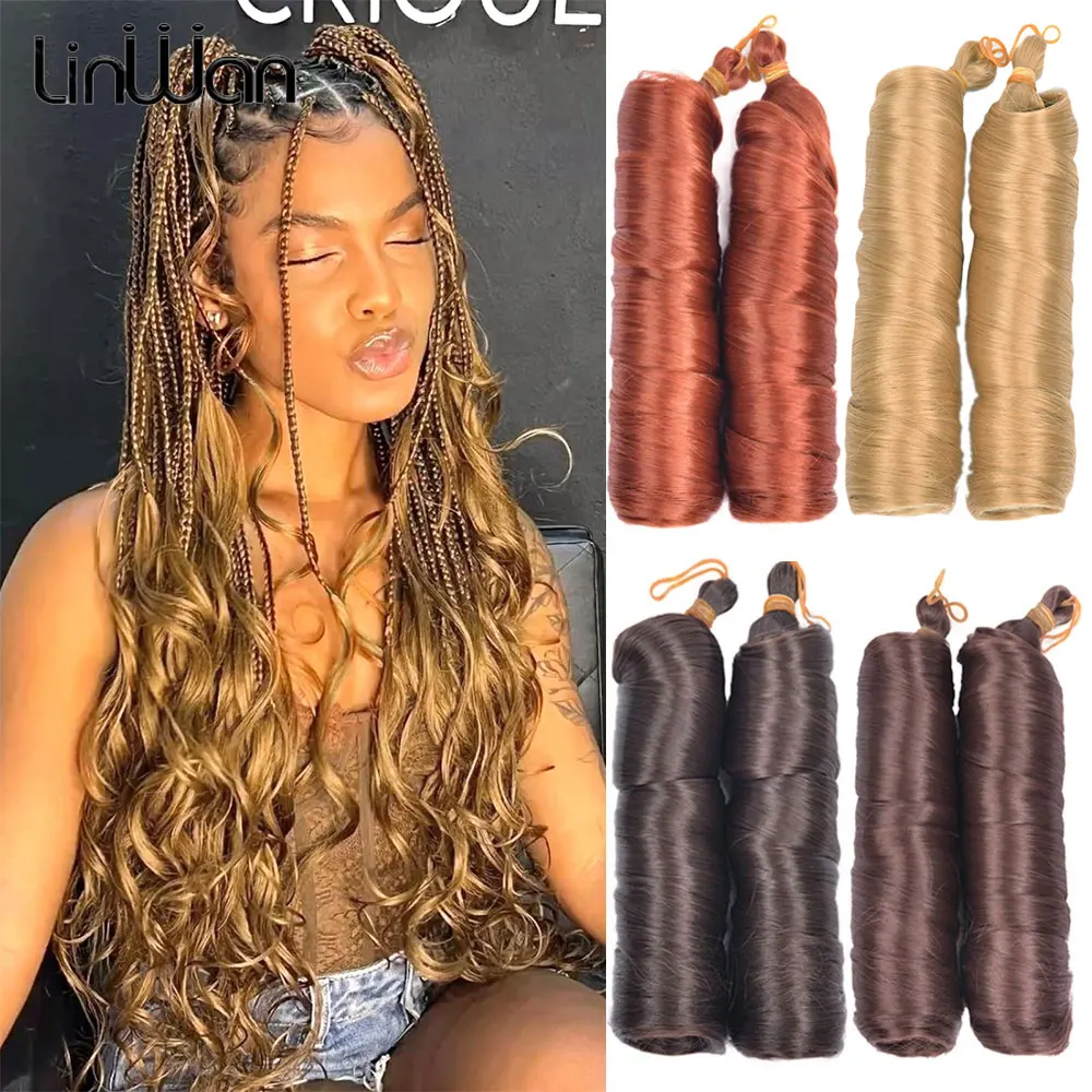 الفرنسية دوامة مجعد تجديل وصلات شعر الاصطناعية موجة فضفاضة دوامة الضفيرة الكروشيه الشعر البرازيل مجعد الضفائر الشعر للنساء #1