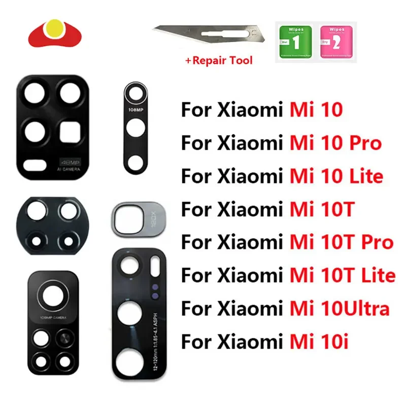 

For Xiaomi Mi 10 Lite 5G Global Mi10 Lite Mi 10 Ultra 10 Pro 10T Pro Rear Back Camera Glass Lens With Ahesive Tool Replacement