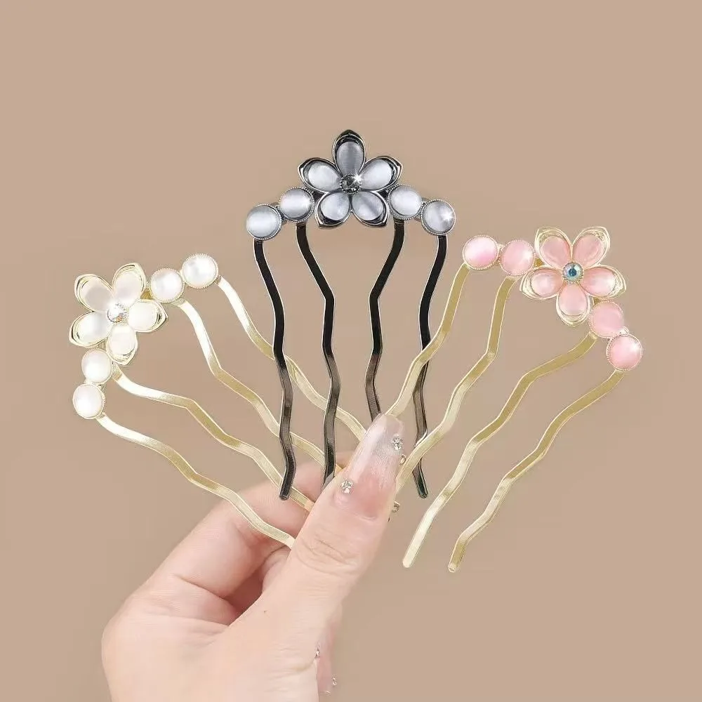 1/3 pçs elegante floral metalpearl gem detalhes vintage-inspirado vara de cabelo perfeito para adicionar toque delicado parece estilos de princesa