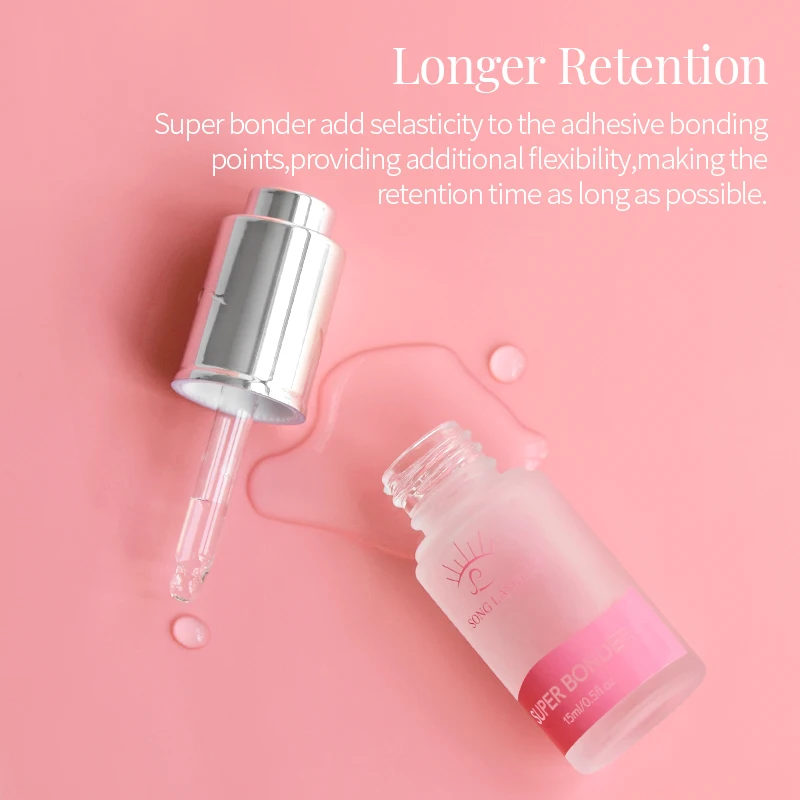 SONG LASHES15ml Super Bonder Longer Retention Quick Dry Grafting Extension Eyelash Transparent Water Proof Eyelash Makeup Tool