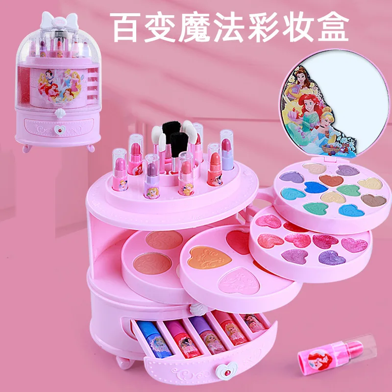 Disney-Girls\' Mermaid Princess Cosméticos Maquiagem Set com caixa original, cosméticos polonês, beleza, crianças, presente de Natal
