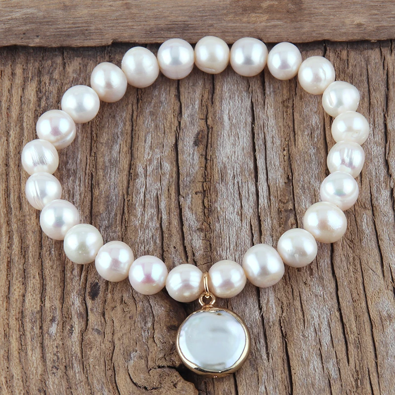 RH Fashion Natural Freshwater Pearl Bracelet For Beautiful Women Gift Dorp Stretch Bead Bracelets