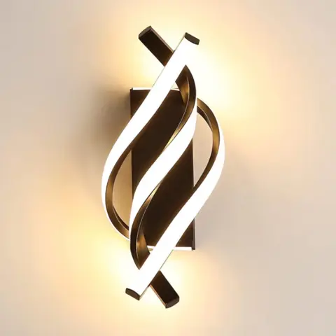 곡선 나선형 디자인 LED 벽 램프 침실 머리맡 복도 거실 계단 복도 조명기구 홈 장식 조명