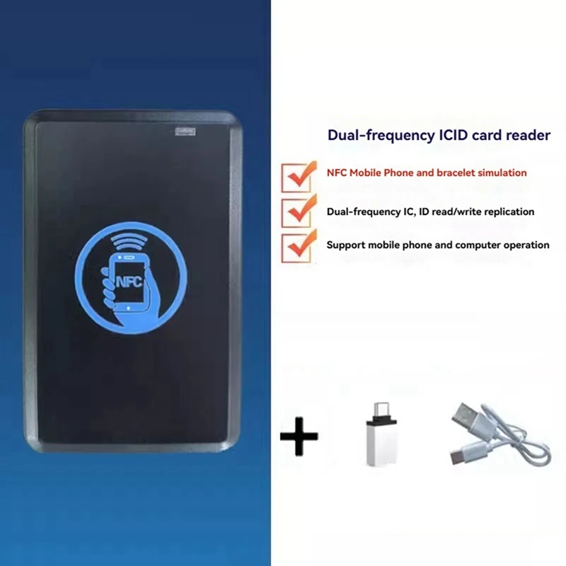 RFID Dual Frequency Copier NFC Smart Chip Card Encryption Reader 13.56Mhz Key Duplicator 125Khz Token Writer Clone