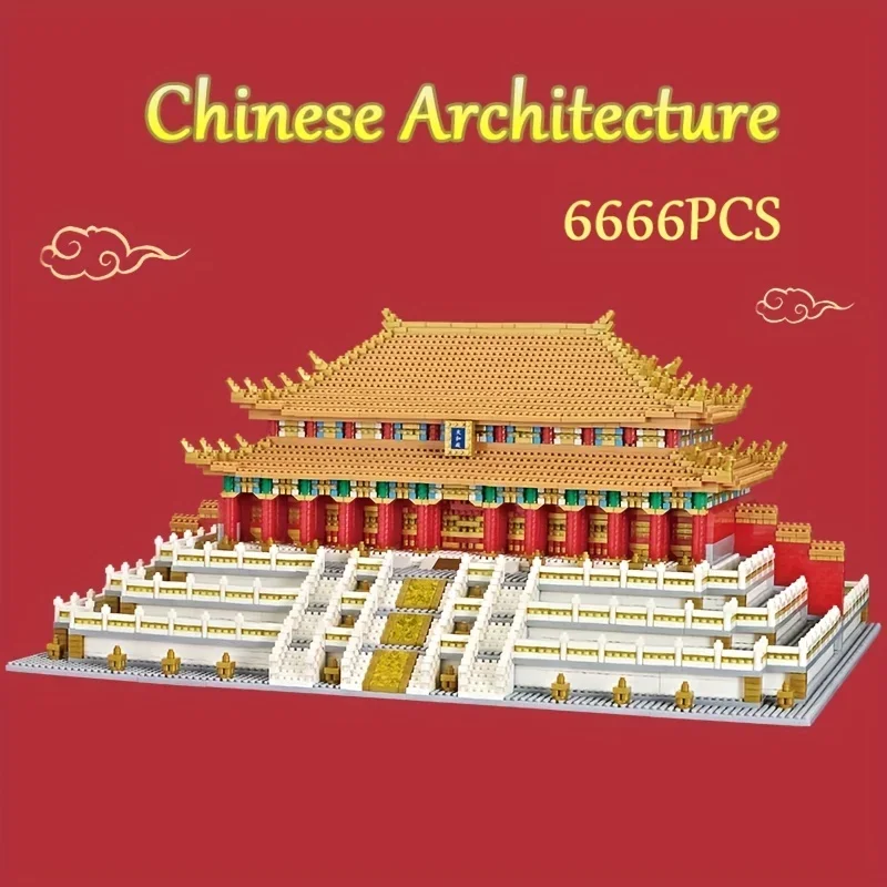 6666PCS Famous Chinese Palace Building Blocks Classic Forbidden City Model Bricks Desktop Decoration Toys For Kids Holiday Gifts