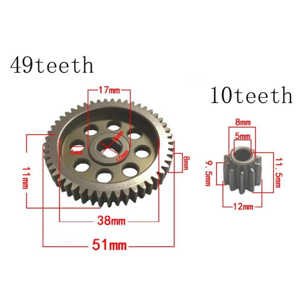 1set Chainsaw Gear Parts 8/12 Inch High Speed Saw 49 Tooth Gear Alloy Replacement Part For Power Tool Accessories